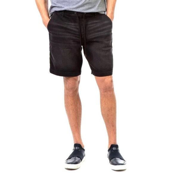 U.S. Polo Assn. Mens Soft Knit Washed Black Denim Jogger Shorts Size Small NWT - Picture 1 of 9